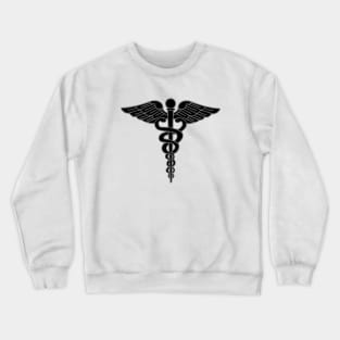 Caduceus Symbol of Medicine Black Crewneck Sweatshirt